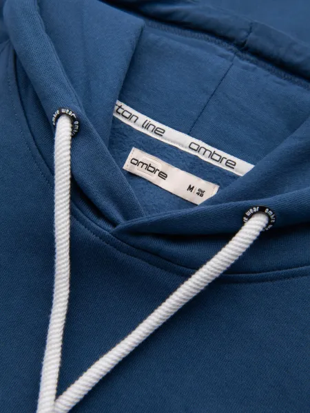 Ombre Men's kangaroo sweatshirt with hood - navy blue