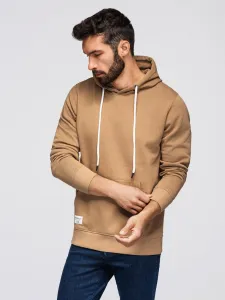 Ombre Men's kangaroo hooded sweatshirt - brown