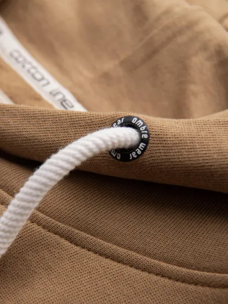 Ombre Men's kangaroo hooded sweatshirt - brown