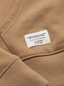Ombre Men's kangaroo hooded sweatshirt - brown