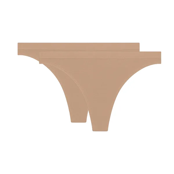 DIM SEAMLESS THONG 2x - Dámske bezšvové tangá 2 ks - telová