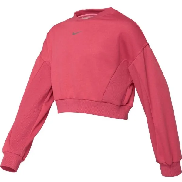 Nike YOGA DF FLC PO Dievčenská mikina, ružová, veľkosť