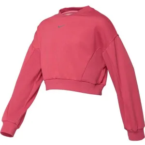Nike YOGA DF FLC PO Dievčenská mikina, ružová, veľkosť