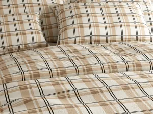 Obliečky mikroplyš PLAID krémové Rozmer obliečok: 2 ks 70 x 90 cm | 200 x 220 cm