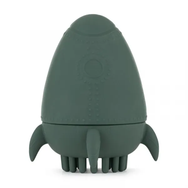 PETITE&MARS Hračka silikónová do vody s kefkou Splashy Rocket Misty Green 6m+