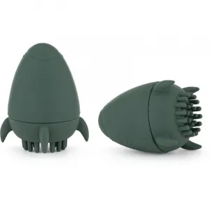 PETITE&MARS Hračka silikónová do vody s kefkou Splashy Rocket Misty Green 6m+