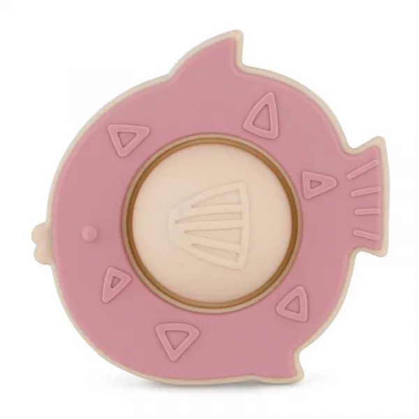 PETITE&MARS Hračka silikónová Fish Fiona Dusty Rose 6m+