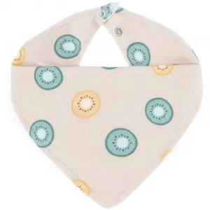 PETITE&MARS Podbradník bandana Luke 2 ks  Beige Kiwis&Misty Green 3m+