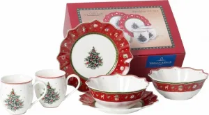 Vianočný raňajkový set pre 2 Toy's Delight, červený, 6 ks - Villeroy & Boch