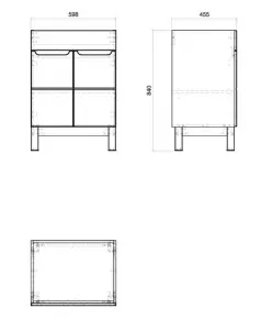 ArtCom Skrinka pod umývadlo BALI Grafit 820 | 60 cm