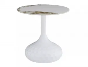 Signal Odkládací stolek Salo B 50 cm bílý/bílý mramor