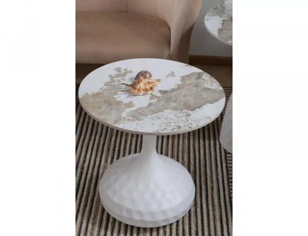 Signal Odkládací stolek Salo B 50 cm bílý/bílý mramor