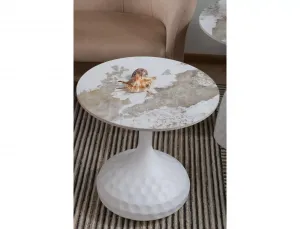 Signal Odkládací stolek Salo B 50 cm bílý/bílý mramor