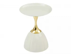 Signal Odkládací stolek Piana 38 cm bílý/zlatý