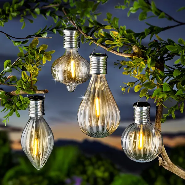 Weltbild Solární závěsná světla Lampadina, sada 4 ks