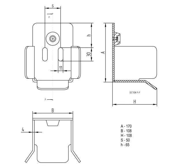 Doraz čierny pre C-profil 90x90