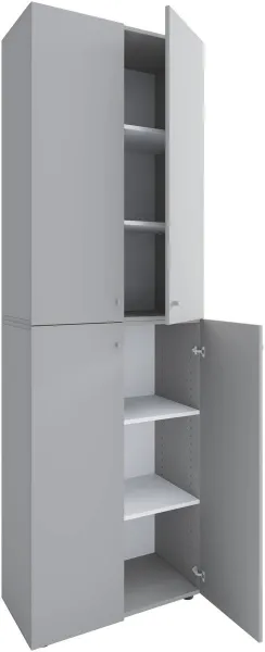 VCM Botník Lona 2XL s otočnými dvířky, šedý