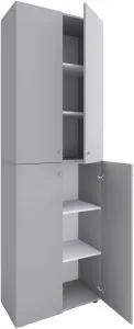 VCM Botník Lona 2XL s otočnými dvířky, šedý