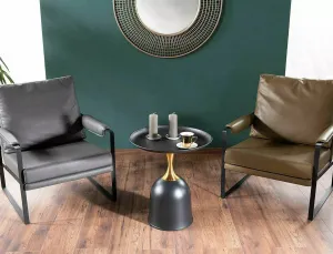 Signal Konferenčný stolík Libra 51 cm čierny/zlatý