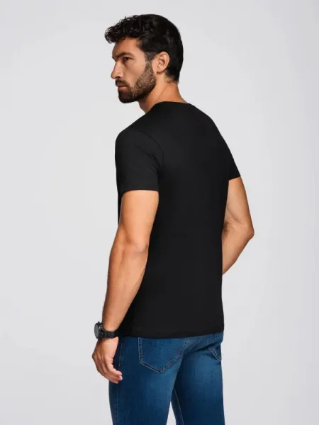 Trendy pánske tričko s krátkym rukávom- čierne