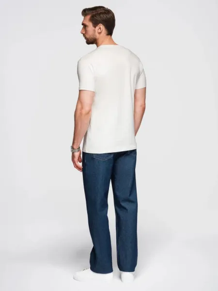 Trendy pánske tričko s krátkym rukávom- biele