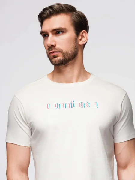 Trendy pánske tričko s krátkym rukávom- biele