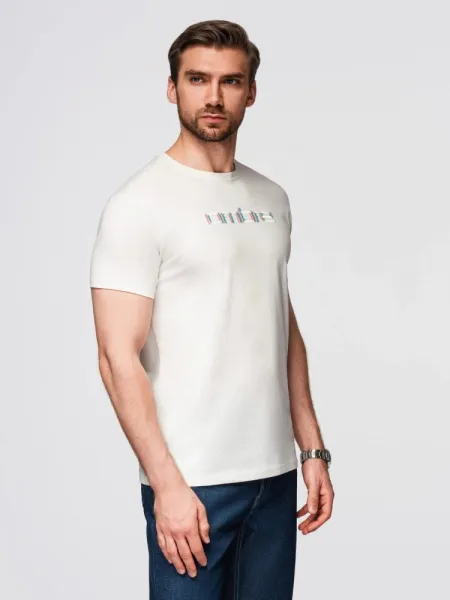 Trendy pánske tričko s krátkym rukávom- biele