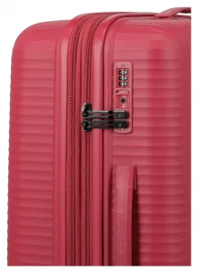 Stredný kufor na kolieskach Travelite Air Stripe M Red