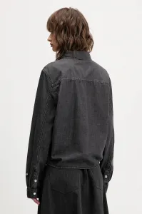 Rifľová košeľa Karl Lagerfeld Jeans šedá farba, voľný strih, s klasickým golierom, A4W11001