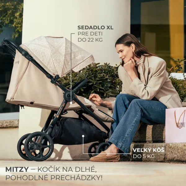 Kočík Kinderkraft Mitzy limitovaná edícia Bizuu Farba: Dune Whisper