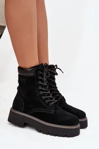 BIG STAR SHOES Semišové dámske pracovné čižmy na šnúrky Big Star