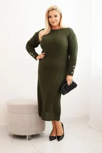 Kesi Włoski Sukňa svetrova dámska Plus Size s moherom khaki