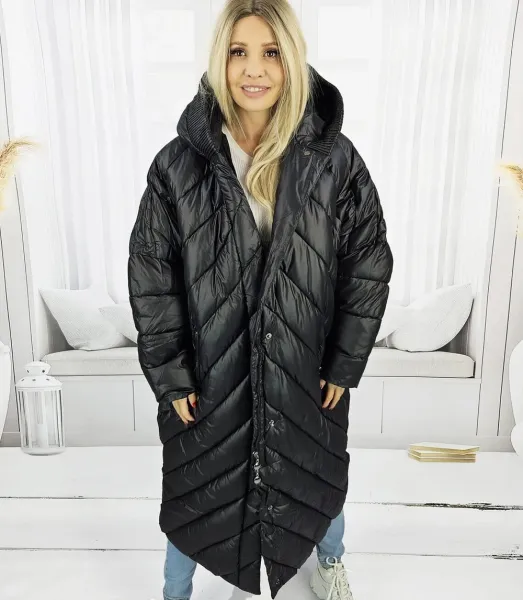 Pri Long jacket women's coat with diagonal quilting Warm LUCY
