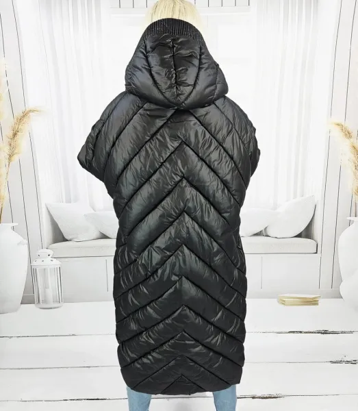 Pri Long jacket women's coat with diagonal quilting Warm LUCY
