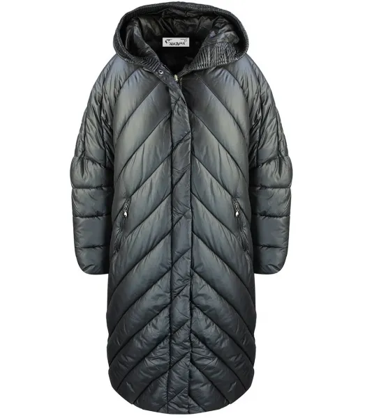 Pri Long jacket women's coat with diagonal quilting Warm LUCY