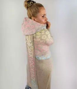 Pri Long cardigan colorful leopard sweater with wool