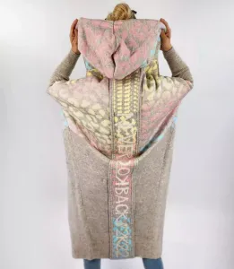 Pri Long cardigan colorful leopard sweater with wool