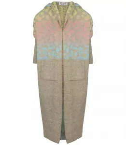 Pri Long cardigan colorful leopard sweater with wool