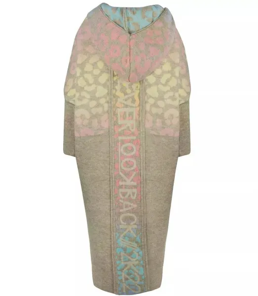 Pri Long cardigan colorful leopard sweater with wool