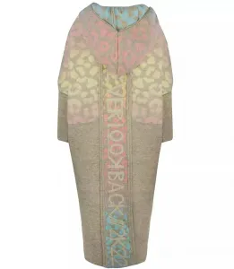 Pri Long cardigan colorful leopard sweater with wool