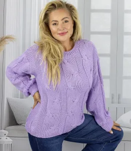 Pri Fluffy Women's Braided Sweater Buffed Sleeves AMELIA