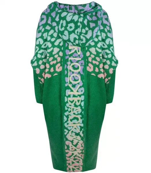 Pri Long cardigan colorful leopard sweater with wool