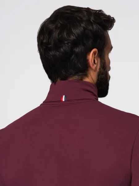 Pánske tričko s dlhým rukávom OMBRE Longsleeve OM-LSCL-0130 V-6 burgundy