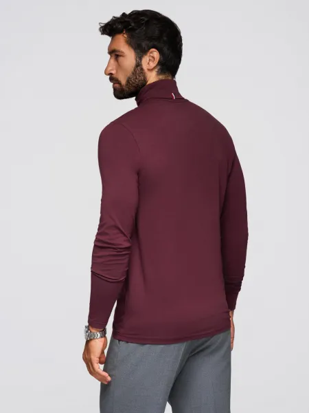 Pánske tričko s dlhým rukávom OMBRE Longsleeve OM-LSCL-0130 V-6 burgundy