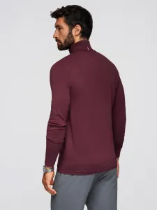 Pánske tričko s dlhým rukávom OMBRE Longsleeve OM-LSCL-0130 V-6 burgundy