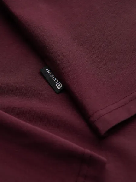 Pánske tričko s dlhým rukávom OMBRE Longsleeve OM-LSCL-0130 V-6 burgundy