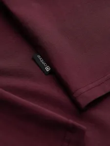 Pánske tričko s dlhým rukávom OMBRE Longsleeve OM-LSCL-0130 V-6 burgundy