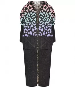 Pri Long cardigan colorful leopard sweater with wool