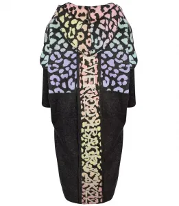 Pri Long cardigan colorful leopard sweater with wool
