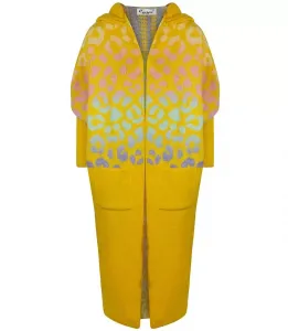 Pri Long cardigan colorful leopard sweater with wool